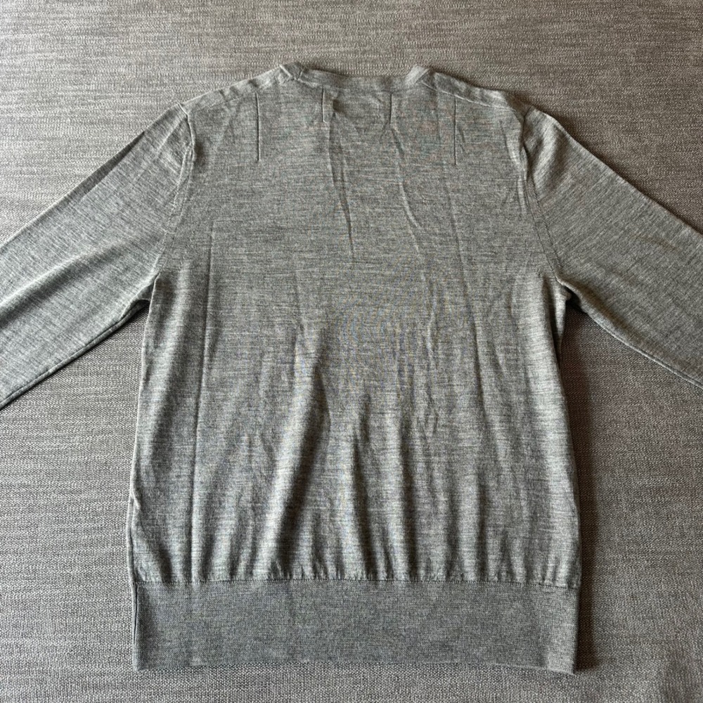 AllSaints Merino Wool Sweater Mens XL Grey NEW Ramskull Crew Neck Pullover - Picture 2 of 11